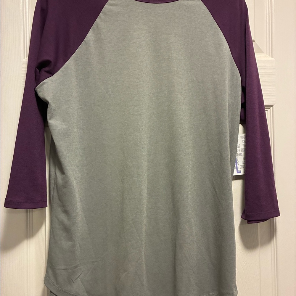 LuLaRoe Purple and Gray Randy Size L NWT